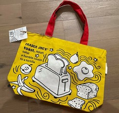 New 2 Trader Joe’s Reusable Shopping Bag Breakfast Waffle Toast Milk