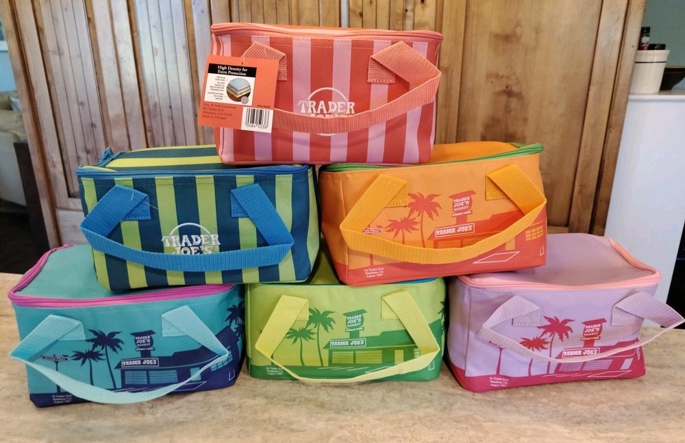 Full Set 6 Trader Joe’s Mini Insulated Bags 2026 New Summer Colors Lunch Travel