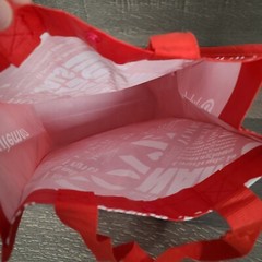 Lululemon Reusable Small Bag Red White Lunch Gym Snap Closure