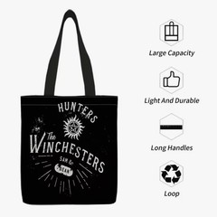 1pc Double-Sided 2D Flat Printing Shopping Tote Bag, The Winchesters Family