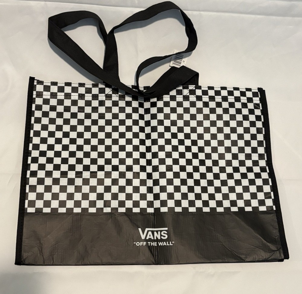 Vans Off The Wall Reusable Classic Checkerboard Shopping Tote Bag -Large