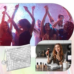 Locmeo 12 Pack Disco Makeup Bags Sparkly Bachelorette Party Favors Silver