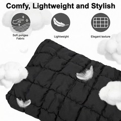 CECKQUE Black Puffer Quilted Makeup Bag for Women with Wrist BK-WS-Set1
