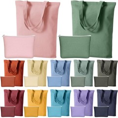 24 Pack Blank Tote Bags Bulk and Makeup Pouches 13 x 15 Inch Cotton Reusable …