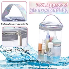 Sanwuta Clear Lotion Bag for Toiletry 5.91 Inches X 9 Inches, Silver