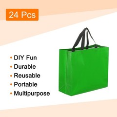 24Pcs Reusable Gift Bags with Handles 10.6 x 13 Inch Dark Green