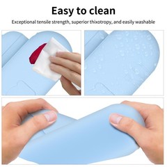 DivaDwell Depot Travel Makeup Brush Holder with Cleaning Pad -Silicone Azure