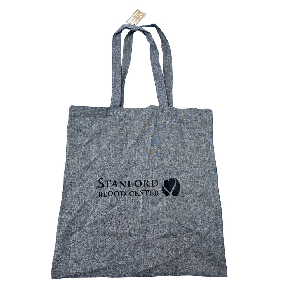 Stanford Blood Center Recycled Cotton Tote Bag 16×14 Gray student nurse gift NEW