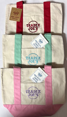 ✳️ Trader Joe’s foldable Mini Size Canvas Tote Bags pretty Total 3sets + 1 free