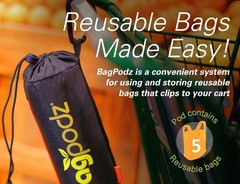 BagPodz Sturdy Reusable Grocery Bags Foldable and Washable – Made From RipSto…