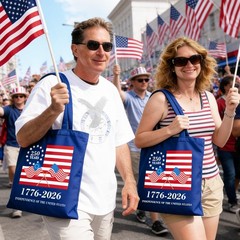 4th of July Decorations Tote Bag, 1776-2026 250 Anniversary USA Flag, 3-Pack …