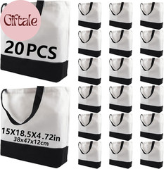 Sublimation Tote Bags,Polyester Tote Bags for Sublimation, Blank Canvas Tote Bag