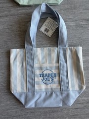 Trader Joe’s Mini Canvas Striped Reusable Tote Bags Multicolor 4-Pack 10x8x5