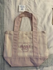 Trader Joe’s Striped Multicolor Canvas Mini Tote Bags Set of 4 11x13x11