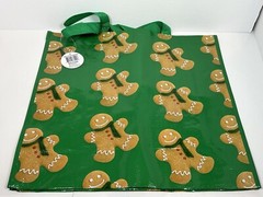 Goodwill Gingerbread Pattern Style Logo Reusable Tote Shopping Bag Handled Green