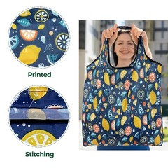 Foldable Reusable Shopping Bags Large Heavy Duty Tote Washable Handles