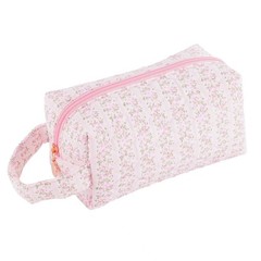 WQVUHXVU Travel Cosmetic Bag with Handle, Large Capacity Makeup Pouch Pink