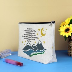 Inspiring Gifts Inspirational Gift for Teen Girl Makeup Bag beige