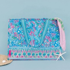 Blue/Green XL Market Shopper Bag, Oversize Reusable Grocery Tote with Comfort…