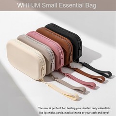 WHHJM Small Silicone Multifunctional Essential Bag Portable Travel Black