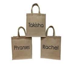 Eco-Friendly and Custom Handcrafted Jute Tote Bag Indian Shopping Carry Bag