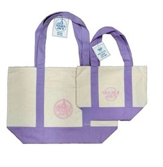 Trader Joe’s Large and Mini Pastel Canvas Tote Bag Set – 2026 Lavender Purple