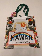 4 HELLO KITTY HAWAII REUSABLE SHOPPING BAGS HAWAIIAN ALOHA GUDETAMA 13″ x 13 NEW
