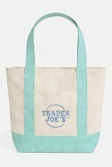 Trader Joe’s Mini Pastel Canvas Tote Bag NWT Blue Green Pink Purple | US Stock