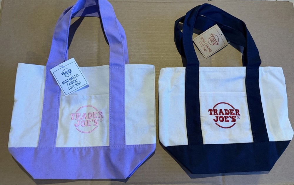 Trader Joe’s Mini Foldable Canvas Tote Bag Small – various colors