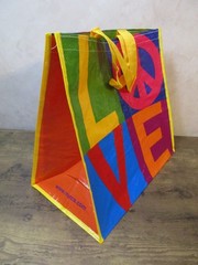Love Peace Hippie Heavy Duty Reusable Tote Shopping Bag 16″ X 16″ X 9″