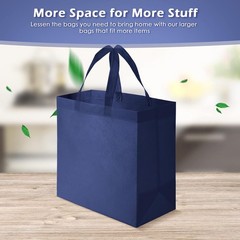 50 Pieces Reusable Totes Bag Bulk Shopping Bags Non Woven Grocery handbag with H