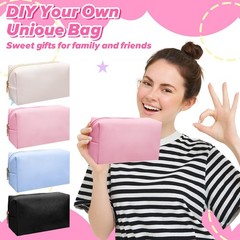 Limbeuuu 12 Pcs Preppy Makeup Bag PU 6.7 x 2.8 x 4.1 inches, Mixed Colors