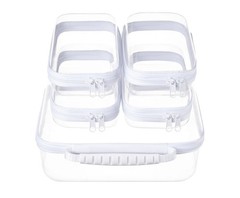 WELPIRT 5PCS Travel Essentials for Toiletries with Handle L+4S, White
