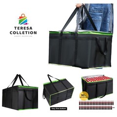 2 Pack XXXL-Large Insulated Grocery Shopping Bags, Green, Reusable Bag,Therma…