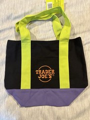 Trader Joe’s Mini Halloween Black Green Canvas Tote Lunch Bag NWT