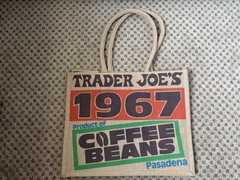 New Trader Joe’s Pasadena Coffee Beans Reusable Shopping Grocery Jute Burlap Bag