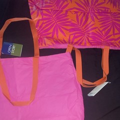 Open Story Large Water Resistant Reversible Tote Pink (Resellers Bundle of 10)