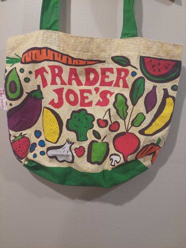 Vintage Trader Joe’s Grocery Bag Tote Fruit AOP Made in the USA VTG Food Store