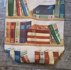 Cavallini Bibliotheque Books Canvas Tote Shopping Bag NWT 16″x13″