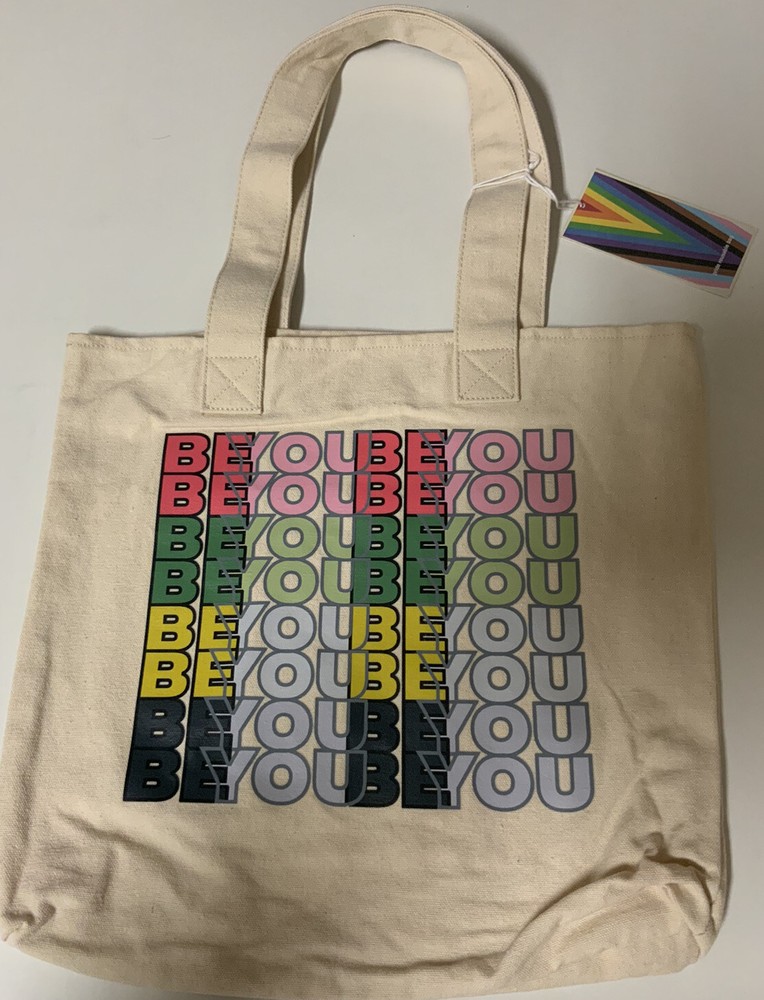 🧷 BE YOU TOTE BAG (REUSABLE BAG) 15”x14” off white 🆕