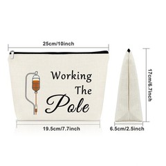 Sazuwu Nurse Practitioner Gifts for Women Funny Makeup Bag Working The Pole