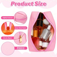 Limbeuuu 12 Pcs Preppy Makeup Bag PU 6.7 x 2.8 x 4.1 inches, Mixed Colors