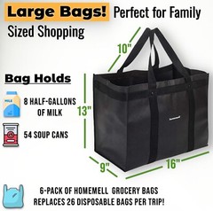 Heavy-Duty Reusable Grocery Bags – 4-Pack Collapsible Totes, 100 LBS Capacity
