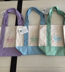 Trader Joe’s Canvas Tote Bag Set, Foldable, Multicolor, Three-Piece