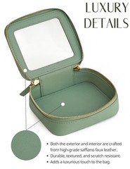 Popvibe Small Clear Makeup Bag Mini Travel Cosmetic Case Sage Green