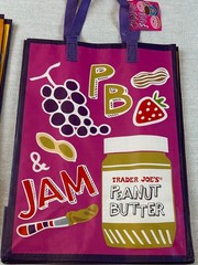 NWT Trader Joe’s REUSABLE GROCERY MAC & CHEESE PB&J Shopping Tote/Gift Bag
