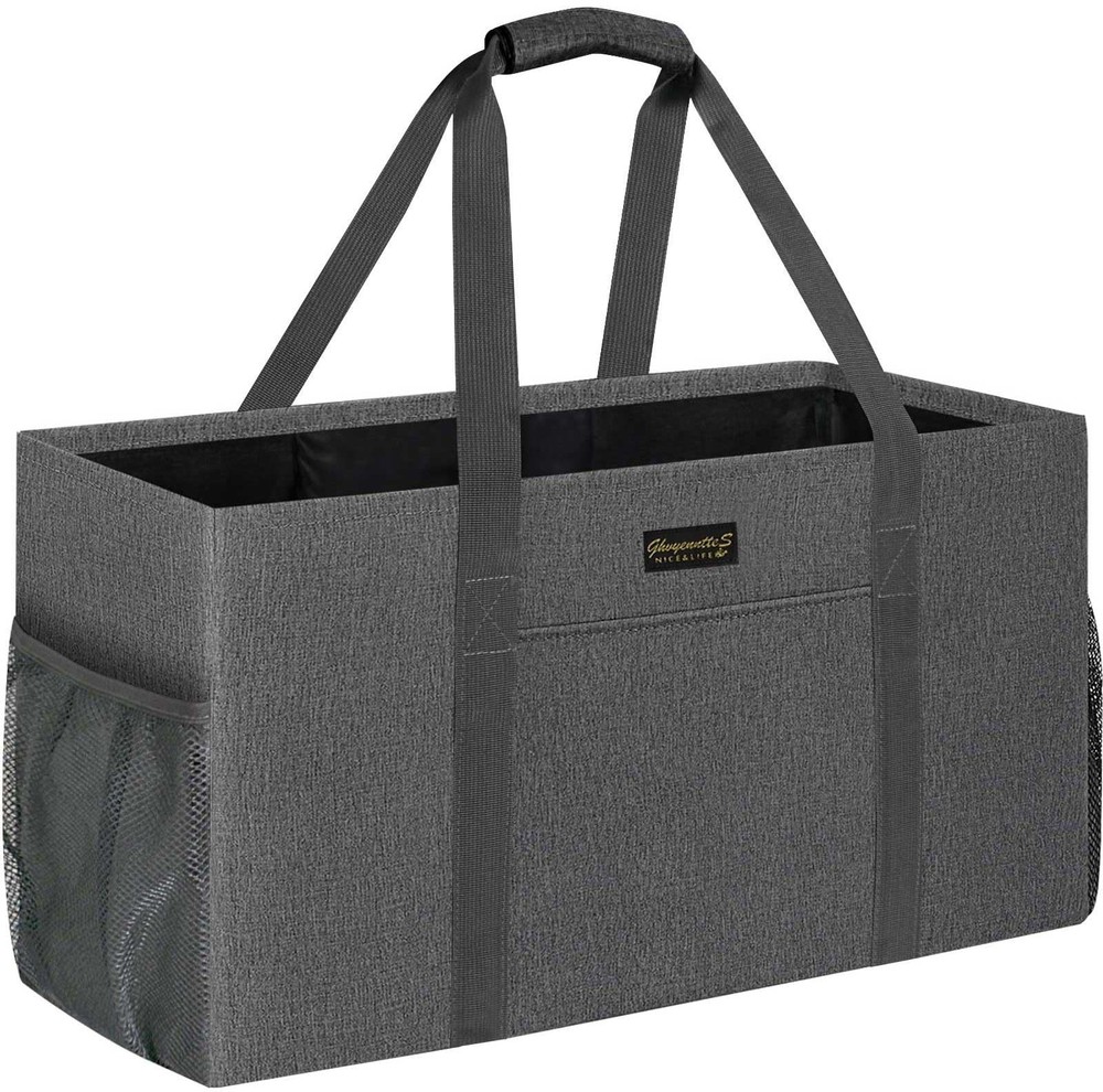 GhvyenntteS Extra Large Utility Tote Bag, Stand Up Utility Tote with Metal Wi…