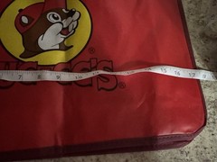 Buc-ees Grocery Bag Handle Black Red Beaver Travel Tote New W/ Tags