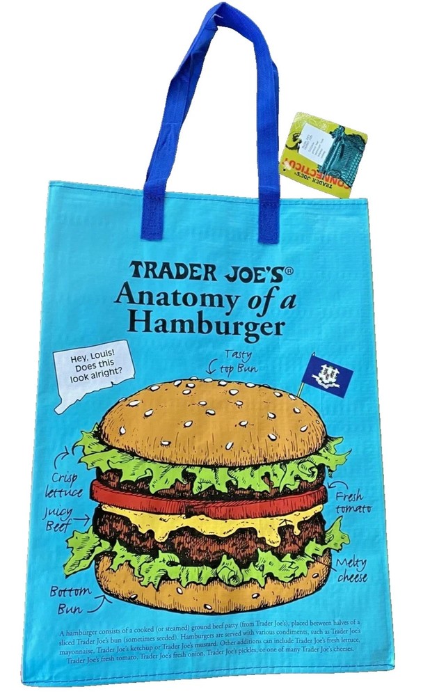 Trader Joe’s Reusable Connecticut State/Region Tote Polypropylene Bag 6 Gal