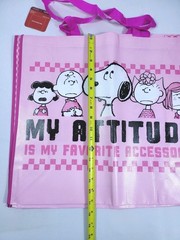 Peanuts New Snoopy & Gang My Attitude Reusable Shopping Bag Grocery Bag
